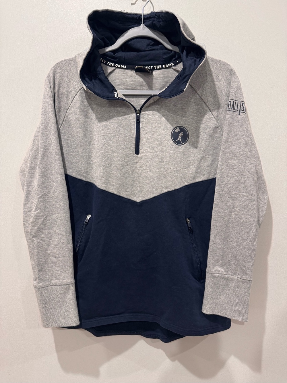 Baseballism Sz L ‘The Game’ Quarter Zip Hoodie